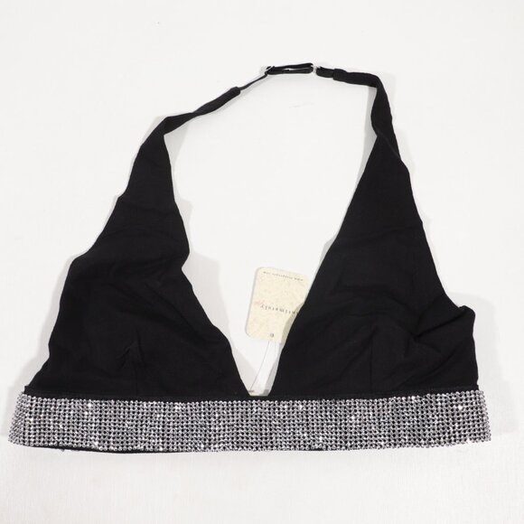 NWT Free People Of The Moment Halter Bralette in Black Size Large - Picture 3 of 11